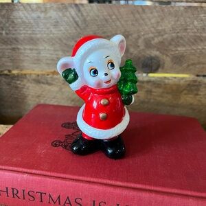 Vintage Christmas mouse ucgc ceramic holiday decor